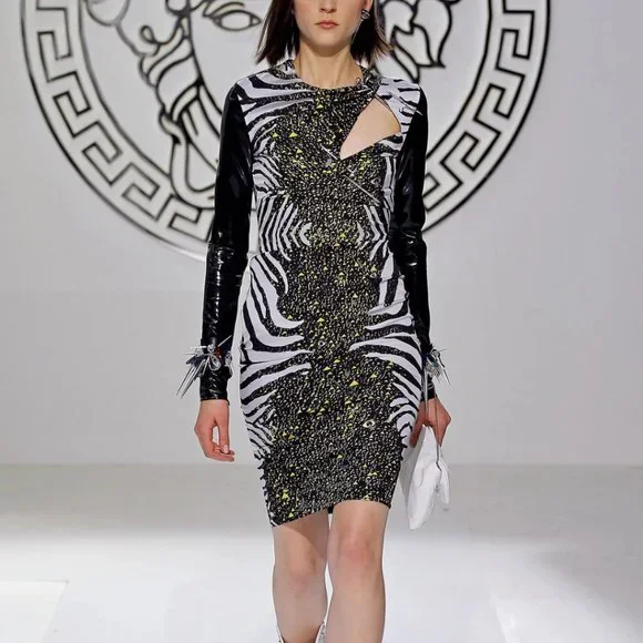 fitted lace wedding dress Versace silk shirt dress with print - Versace - Women main image 0